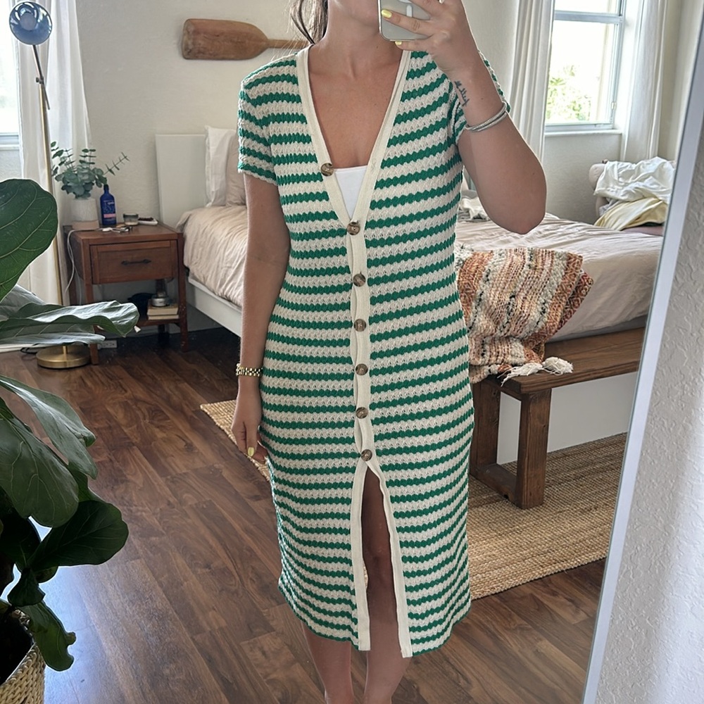Mango Crochet Bottom Up Midi Cover up Dress